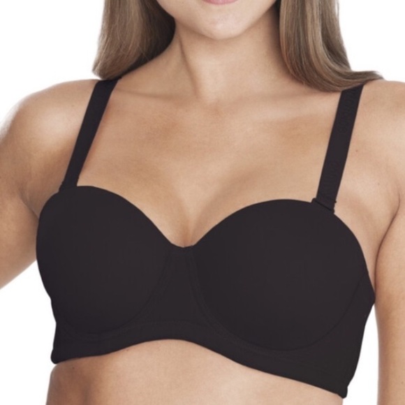 New Convertible Underwire Bra Comfort Choice Black 52DDD Plus Size strapless - Picture 1 of 6